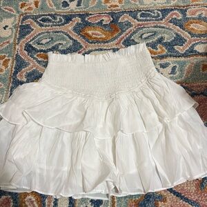 Plain White Ruffled Skirt